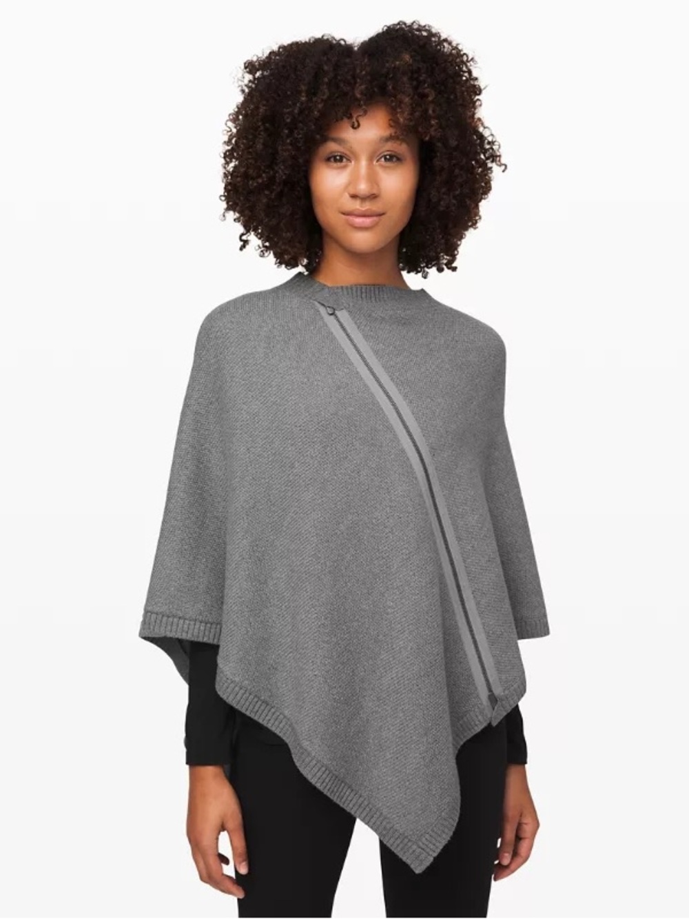 Lululemon On The Go Poncho Merino Wool Grey OS Rare Discontinued